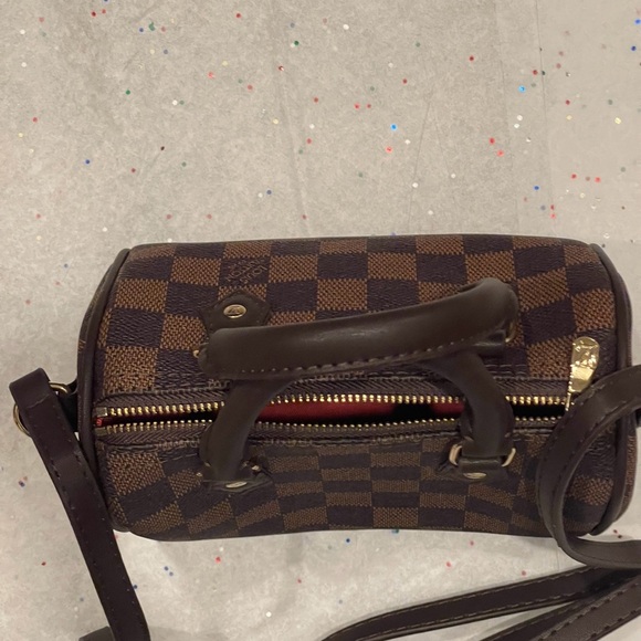 Brown Checkered Crossbody Fashion Bag,Gorgeous! - Picture 3 of 5